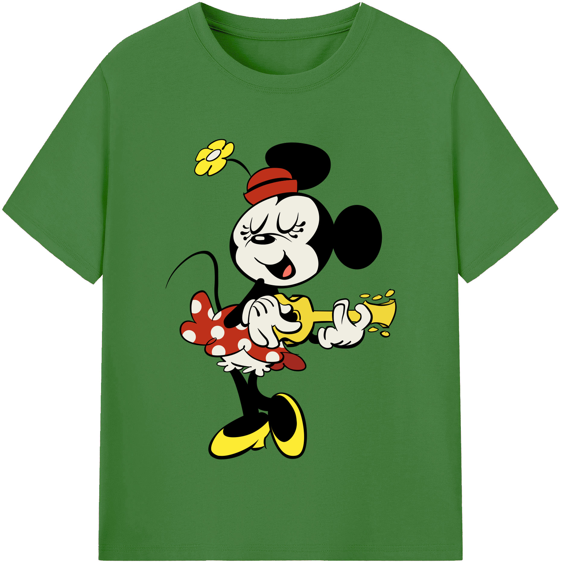 （画像用） ミッキーマウス Mickey Mouse レディースカジュアルプリントTシャツ（綿100％）